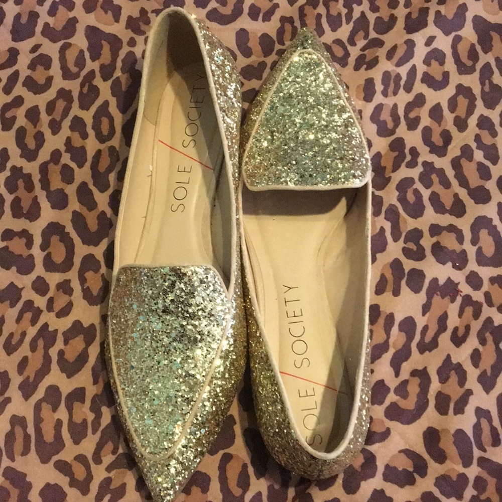 Gold Glitter Flats